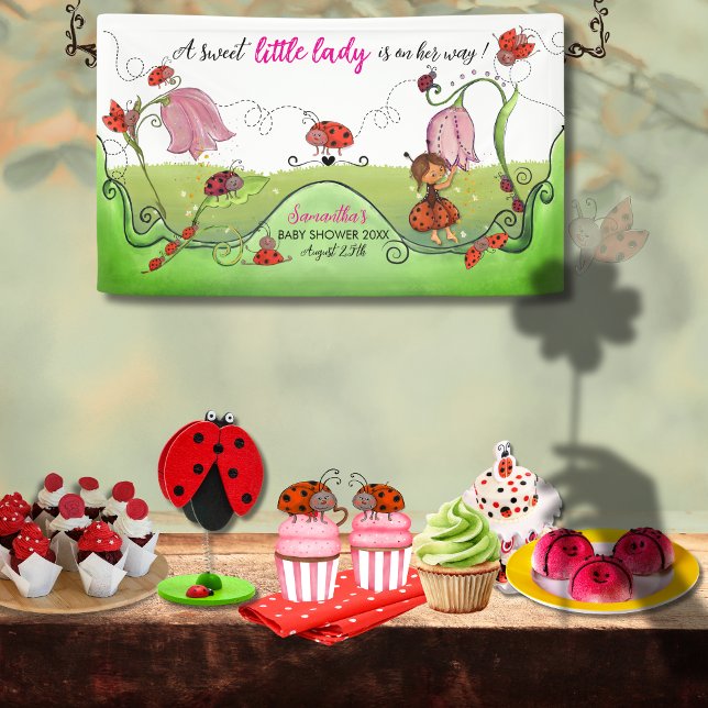 A Sweet Little Lady Ladybug Baby Shower Banner (A Sweet Little Lady Ladybug Baby Shower Banner)