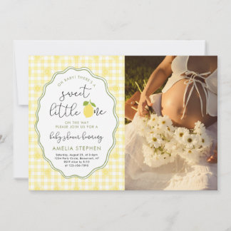 A Sweet Little One Lemon Citrus Baby Shower Photo Einladung