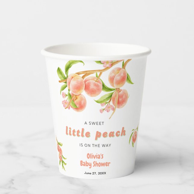 A Sweet Little Peach Fruit Baby Shower  Pappbecher (Vorderseite)
