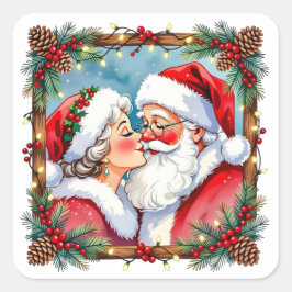 A Sweet Old-Fashioned Christmas | Mr and Mrs Claus Quadratischer Aufkleber