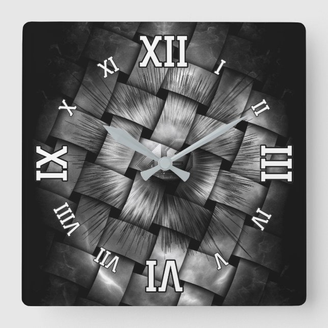 A-Synchronous Ethereal Clouds Quadratische Wanduhr (Vorderseite)