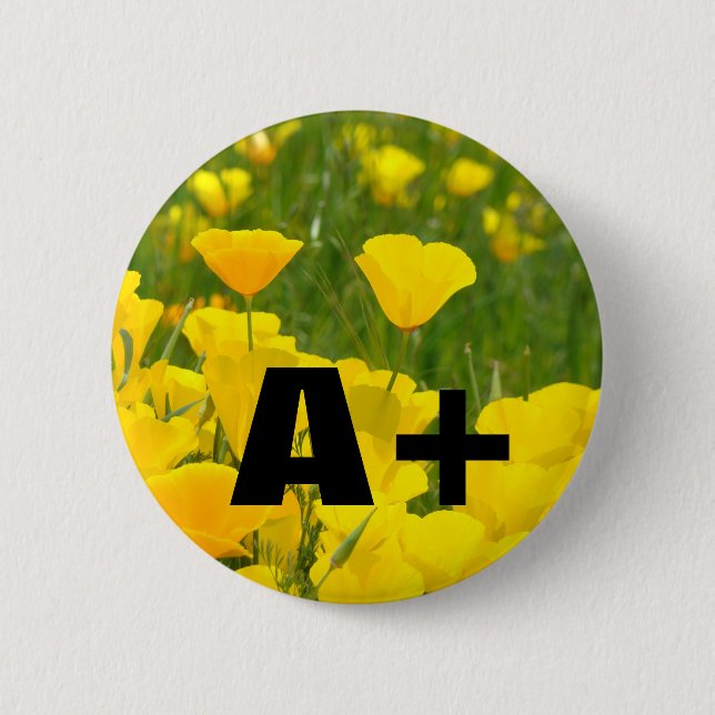 A+ Tasten Mohnblume Blume Garden Meadow Button (Vorderseite)