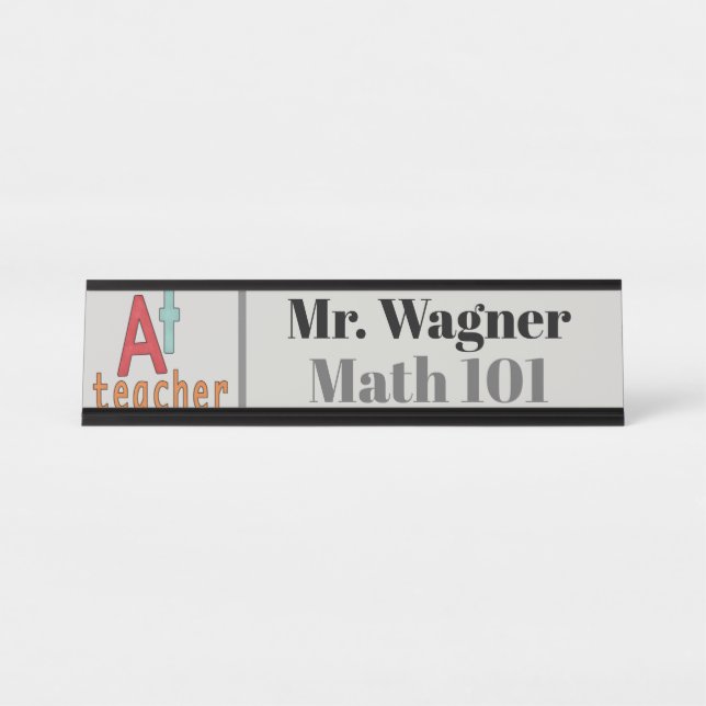 A+Teacher: Namensklassenschreibplatte hinzufügen Schreibtischnamensplakette (Vorderseite )