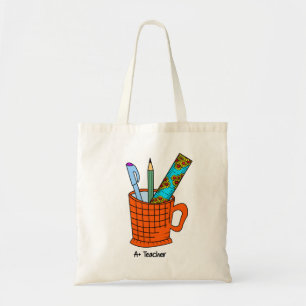 A + Teacher Tote Bag Geschenk für Lehrer Tragetasche