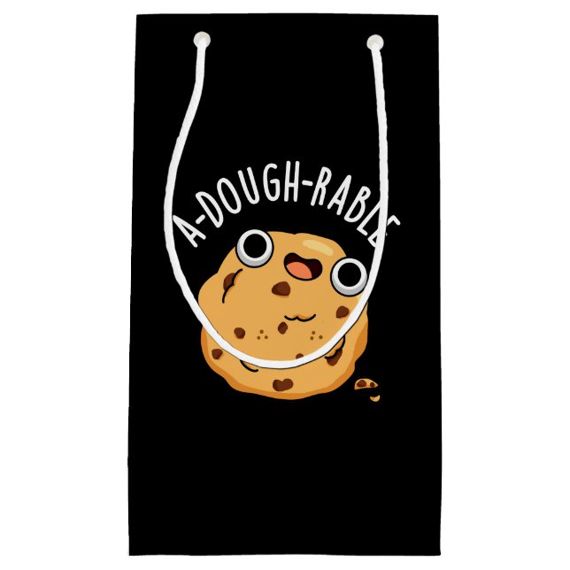 A-Teig-Rasen Funny Cookie Pun Dark BG Kleine Geschenktüte (Vorderseite)