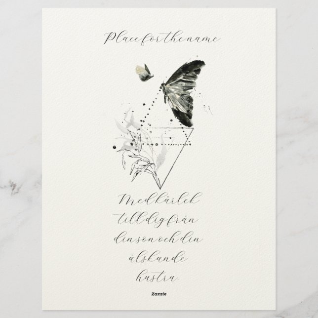 A thoughtfully designed sympathy card briefbogen (Rückseite)