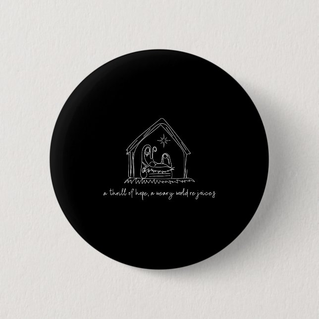 A Thrill Of Hope Nativity Christian Merry Christma Button (Vorderseite)