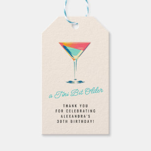 A Tini Bit Ältere Martini Thema Retro 30. Geburtst Geschenkanhänger
