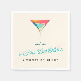 A Tini Bit Ältere Martini Thema Retro 30. Geburtst Serviette