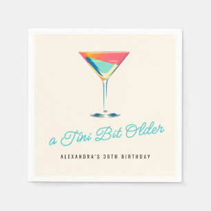 A Tini Bit Ältere Martini Thema Retro 30. Geburtst Serviette
