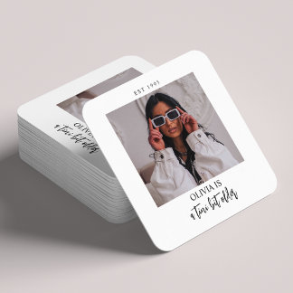 A Tini Bit Ältere Martini Themed Foto Gastgeschenk Rechteckiger Pappuntersetzer