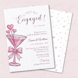 A Tini Bit Engaged Pink Martini Couple Shower Einladung