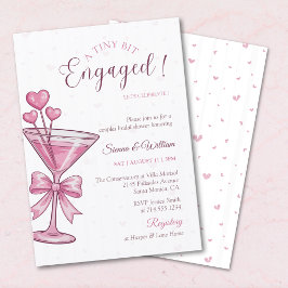 A Tini Bit Engaged Pink Martini Couple Shower Einladung
