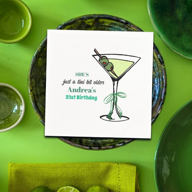 A Tini Bit Older 21st Birthday Party Serviette (Von Creator hochgeladen)