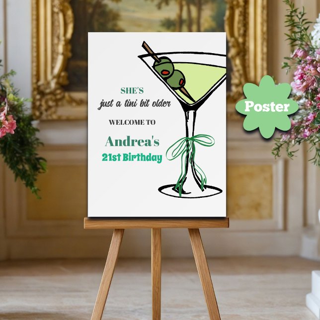 A Tini Bit Older 21st Birthday Party Welcome Poster (Von Creator hochgeladen)