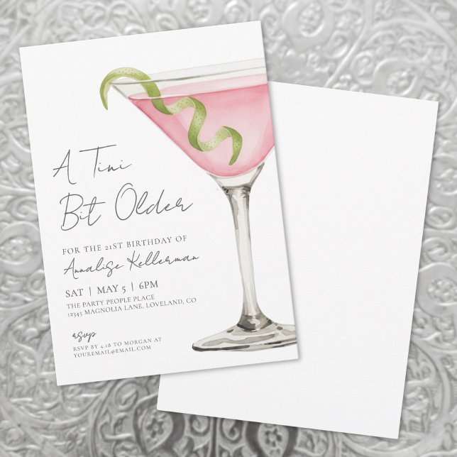 A Tini Bit Older Adult Birthday Party Invitation (A Tini Bit Older Adult Birthday Party Invitation)