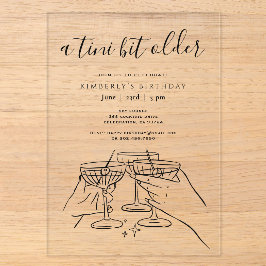 A Tini Bit Older Birthday Party Hand Drawn Doodles Acryleinladungen