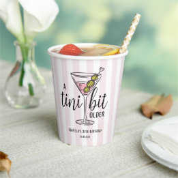 A Tini Bit Older Cute Pink Martini Themed Birthday Pappbecher