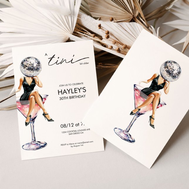 A Tini Bit Older Disco Martini Geburtstag Einladung (Von Creator hochgeladen)
