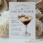A Tini Bit Older Espresso Martini 50. Geburtstag Einladung<br><div class="desc">Elegantes und elegantes Design für ein gemütliches Geburtstagsfest mit Espressomartini. Ein hübscher und feminininer Bogen fügt eine festliche Touch hinzu.</div>