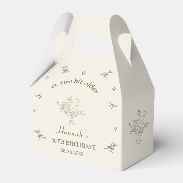 A Tini Bit Older Espresso Martini Bow Birthday Geschenkschachtel (Vorderseite)