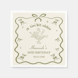 A Tini Bit Older Espresso Martini Bow Birthday Serviette