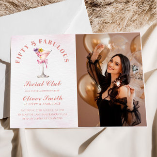 A Tini Bit Older Martini Fifty & Fabulous Birthday Einladung
