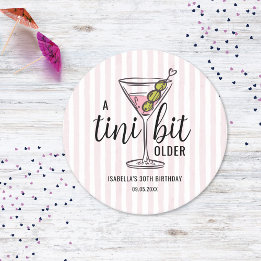 A Tini Bit Older Pink Martini Themed Birthday Runder Pappuntersetzer