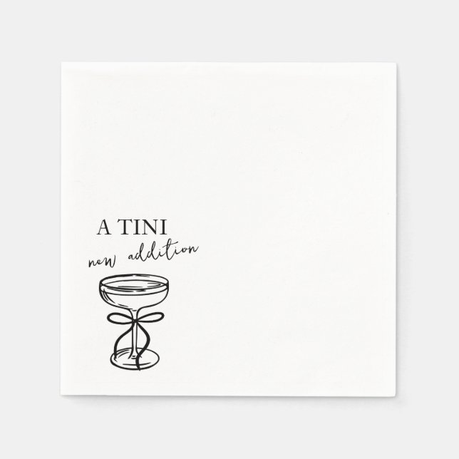 A Tini New Addition Martini Hand Drawn Cocktail Serviette (Vorderseite)