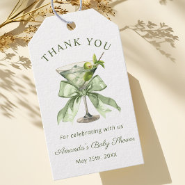 A tini One Coquette Martini Baby Shower Thank you Geschenkanhänger