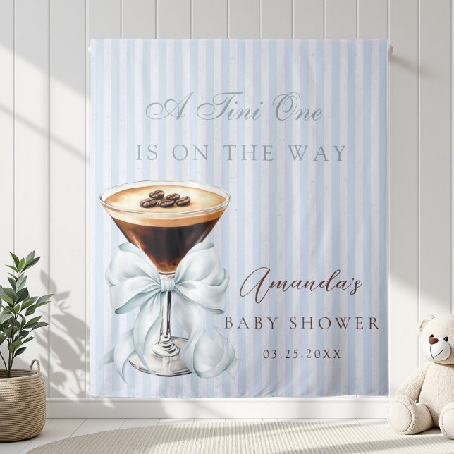 A tini One Espresso Martini Baby Shower Wandteppich (Espresso Martini Baby shower Boy Decoration Banner)