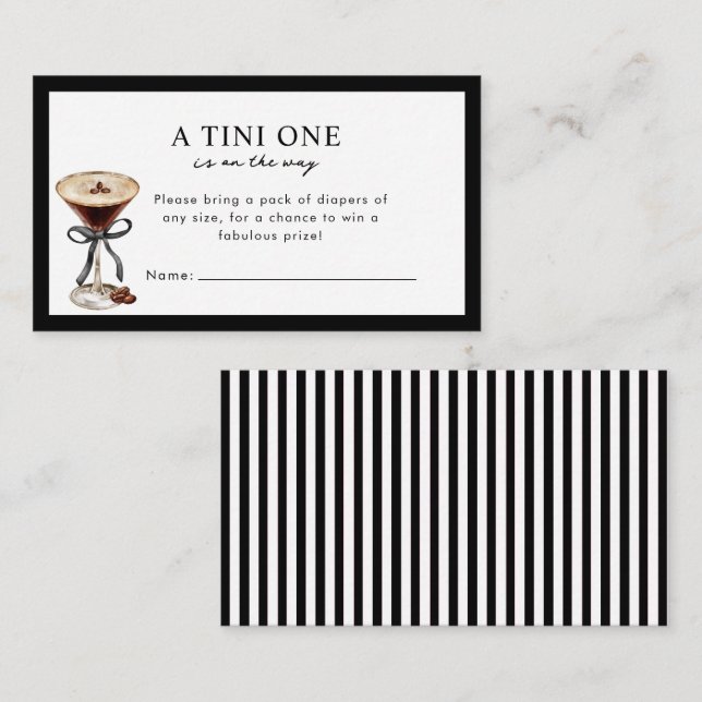 A Tini One is on the Way Baby Shower Enclosure  Begleitkarte (Vorne/Hinten)