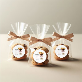 A Tini One Pink Bow Espresso Martini Babydusche Runder Aufkleber