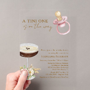 A Tini One Pink Paci Espresso Martini Babydusche Acryleinladungen