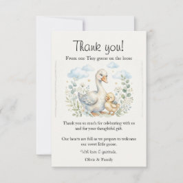 A Tiny Silly Goose is on the Loose Baby Shower Dankeskarte