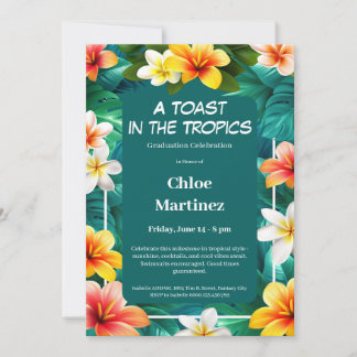 A Toast in thetropics | Tropical Graduation Party  Einladung
