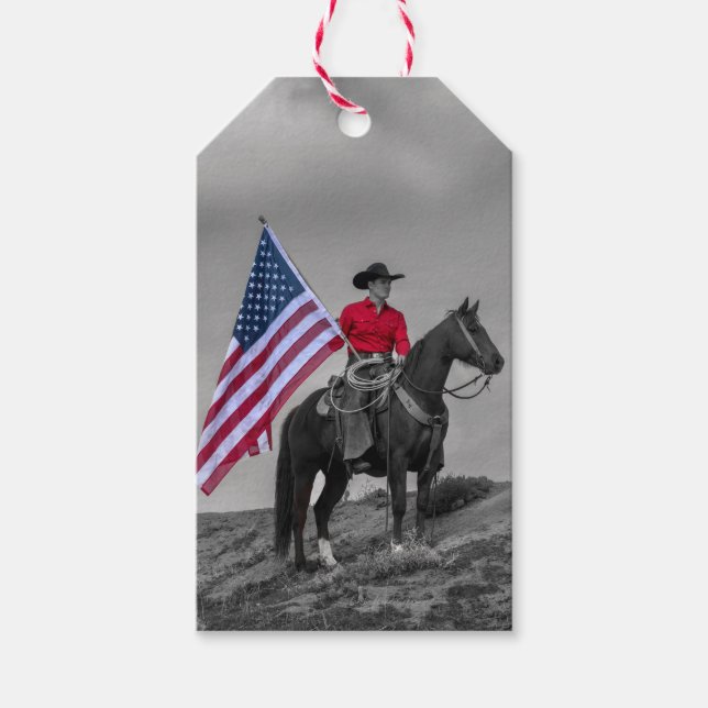 A Touch of Red, White and Blue -Light Switch Cover Geschenkanhänger (Vorderseite)
