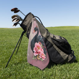 A touch of rose and swan's glow. golfhandtuch