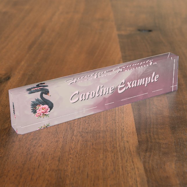 A touch of rose and swan's glow.  namensplakette (Seite)