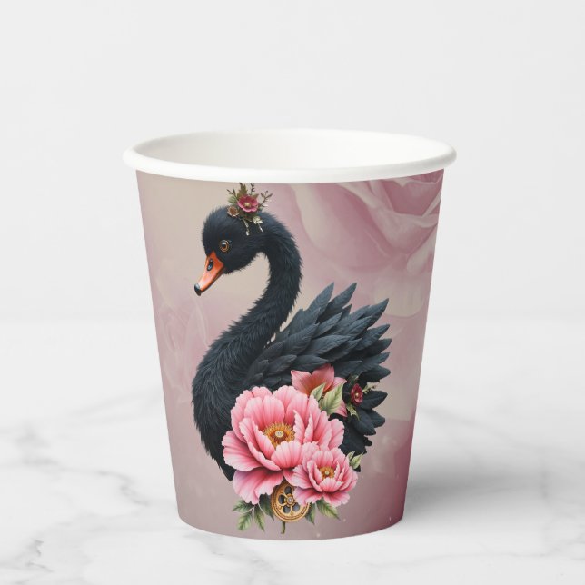 A touch of rose and swan's glow. pappbecher (Vorderseite)