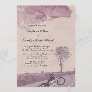 À travers le faire-part de mariage de moto de