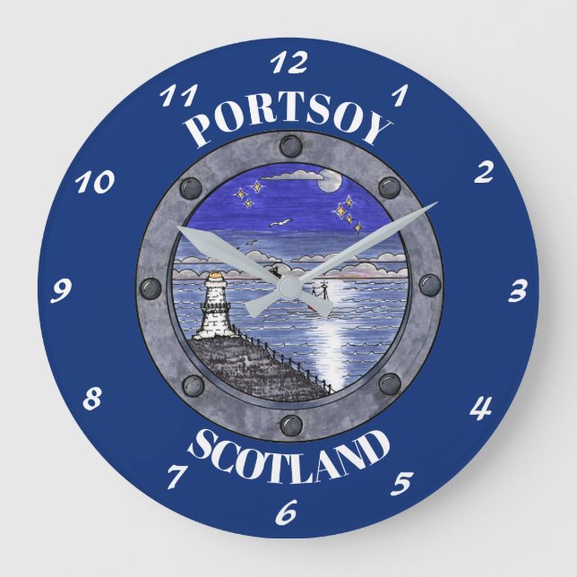 À travers le hublot grande horloge murale (Recto)