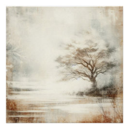 A Tree In The Mist Old Photo Graphic Design Poster