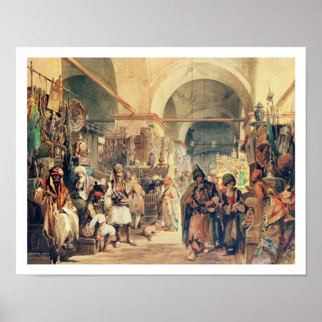 A Turkish Bazaar, 1854 (pencil & w/c on paper) Poster (Vorne)