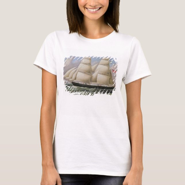 A Two Masted Schooner off Dover (Öl auf Leinwand) T-Shirt (Vorderseite)