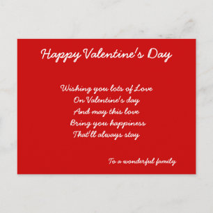 À une famille merveilleuse cartes valentines