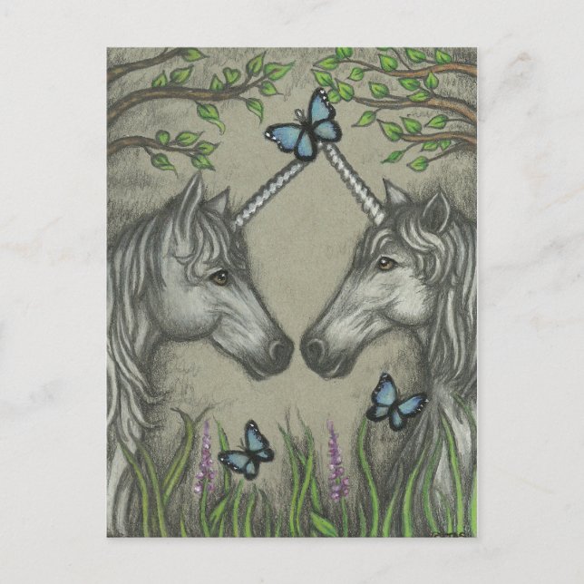 A Unicorn Greeting Postcard Postkarte (Vorderseite)