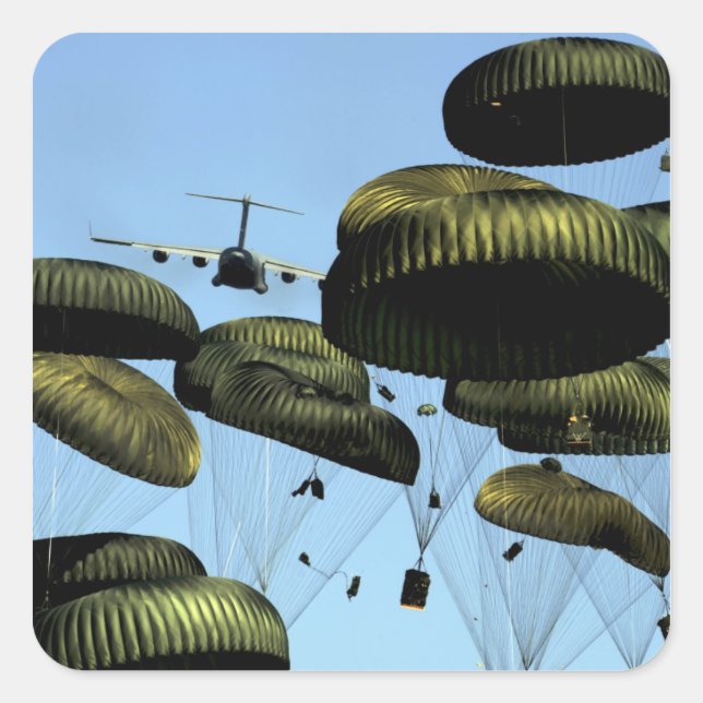 A US Air Force C-17 Globemaster III Quadratischer Aufkleber (Vorderseite)