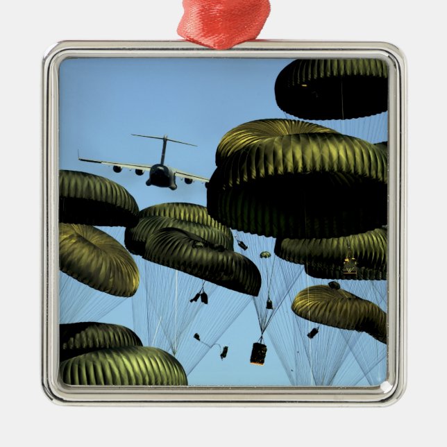 A US Air Force C-17 Globemaster III Silbernes Ornament (Vorne)
