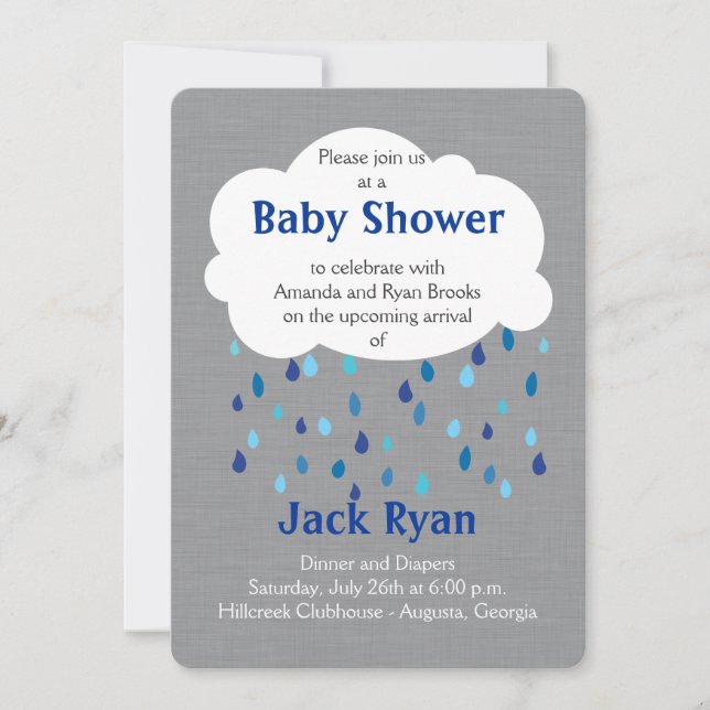 "A versé invitation de douche avec d'amour" bébé (Devant)